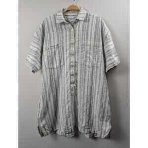 Derek Lam Crosby Denim Oversized Black & White Striped Shirt Dress Tunic M